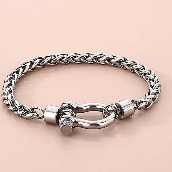 Horseshoe Silver Bracelet Necklace Set HoreseBit Stainless Steel Hypoaller… - Picture 3 of 10